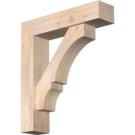 Ekena Millwork Balboa Block Smooth Bracket w/ Offset Brace, Douglas Fir, 7 1/2"W x 32"D x 36"H BKT0806X32X36BOA05SDF